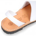 Classic kids Menorquina sandals with rear strap in white SOFT Nappa leather.