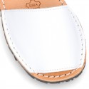 Classic kids Menorquina sandals with rear strap in white SOFT Nappa leather.