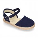 Cotton canvas little espadrille shoes in colors for girls.