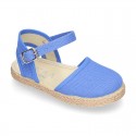 Cotton canvas little espadrille shoes in colors for girls.