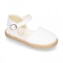 Cotton canvas little espadrille shoes in colors for girls.