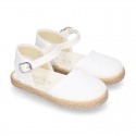 Cotton canvas little espadrille shoes in colors for girls.