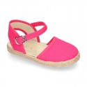 Cotton canvas little espadrille shoes in colors for girls.