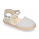 Cotton canvas little espadrille shoes in colors for girls.