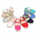 Cotton canvas little espadrille shoes in colors for girls.