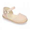 Cotton canvas little espadrille shoes in colors for girls.