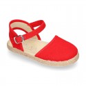 Cotton canvas little espadrille shoes in colors for girls.