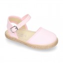 Cotton canvas little espadrille shoes in colors for girls.