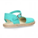 Cotton canvas little espadrille shoes in colors for girls.