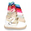 Cotton canvas little espadrille shoes in colors for girls.