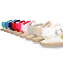 Cotton canvas little espadrille shoes in colors for girls.