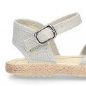 Cotton canvas little espadrille shoes in colors for girls.