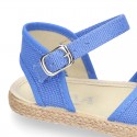 Cotton canvas little espadrille shoes in colors for girls.