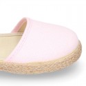 Cotton canvas little espadrille shoes in colors for girls.