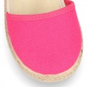 Cotton canvas little espadrille shoes in colors for girls.