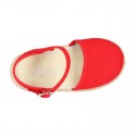 Cotton canvas little espadrille shoes in colors for girls.