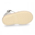 Cotton canvas little espadrille shoes in colors for girls.