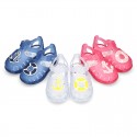 NAUTICAL design kids jelly shoes for the Beach and Pool with hook and loop strap closure.