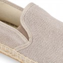 Natural color cotton canvas slip on style kids espadrille shoes.