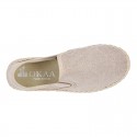 Natural color cotton canvas slip on style kids espadrille shoes.