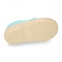 PLUMETI cotton canvas kids Laces up shoes espadrille style in pastel colors.