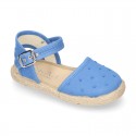 PLUMETI cotton canvas little espadrille shoes with buckle fastening.