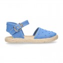 PLUMETI cotton canvas little espadrille shoes with buckle fastening.