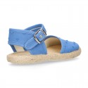 PLUMETI cotton canvas little espadrille shoes with buckle fastening.