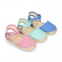 PLUMETI cotton canvas little espadrille shoes with buckle fastening.