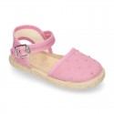 PLUMETI cotton canvas little espadrille shoes with buckle fastening.