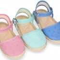 PLUMETI cotton canvas little espadrille shoes with buckle fastening.