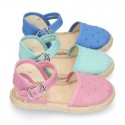 PLUMETI cotton canvas little espadrille shoes with buckle fastening.