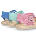 PLUMETI cotton canvas little espadrille shoes with buckle fastening.