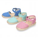 PLUMETI cotton canvas little espadrille shoes with buckle fastening.