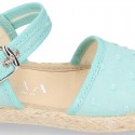 PLUMETI cotton canvas little espadrille shoes with buckle fastening.