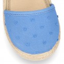 PLUMETI cotton canvas little espadrille shoes with buckle fastening.