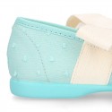 PLUMETI cotton canvas little Mary Jane shoes angel style with bow.