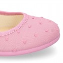 PLUMETI cotton canvas little Mary Jane shoes angel style with bow.