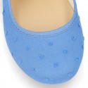 PLUMETI cotton canvas little Mary Jane shoes angel style with bow.