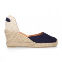 Suede leather espadrille shoes Valenciana style.