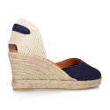 Suede leather espadrille shoes Valenciana style.