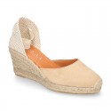 Suede leather espadrille shoes Valenciana style.