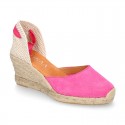 Suede leather espadrille shoes Valenciana style.