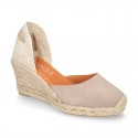 Suede leather espadrille shoes Valenciana style.