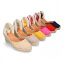 Suede leather espadrille shoes Valenciana style.