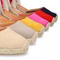 Suede leather espadrille shoes Valenciana style.