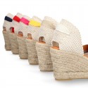 Suede leather espadrille shoes Valenciana style.