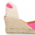 Suede leather espadrille shoes Valenciana style.