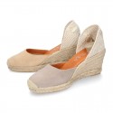 Suede leather espadrille shoes Valenciana style.