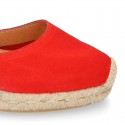 Suede leather espadrille shoes Valenciana style.